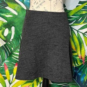 GUC LOFT Womens SP Petite Ruffle Grey Sweater Stretch Work Church Mini Skirt